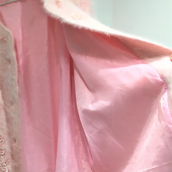 Lee Sands Pink Rabbit Angora Hair Sweater 1X - Picture 4 of 8